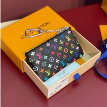 루이비통 x 무라카미 타카시 키 파우치 멀티컬러 블랙 M13664