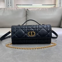 디올 여성 미스 카로 탑 핸들 파우치 블랙 S5221UHAG