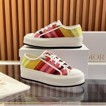 디올 미스 워크앤 플랫폼 스니커즈 코튼 바야데르 자수 멀티컬러 KCK385BAC