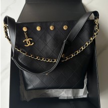 샤넬 25SS 호보백 라지 버킷백 체인 스터드 CC로고 램스킨 골드 실버 3컬러  AS5406