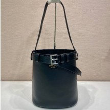 프라다 여성 스터드 벨트 레더 버킷백 3컬러 1BE085