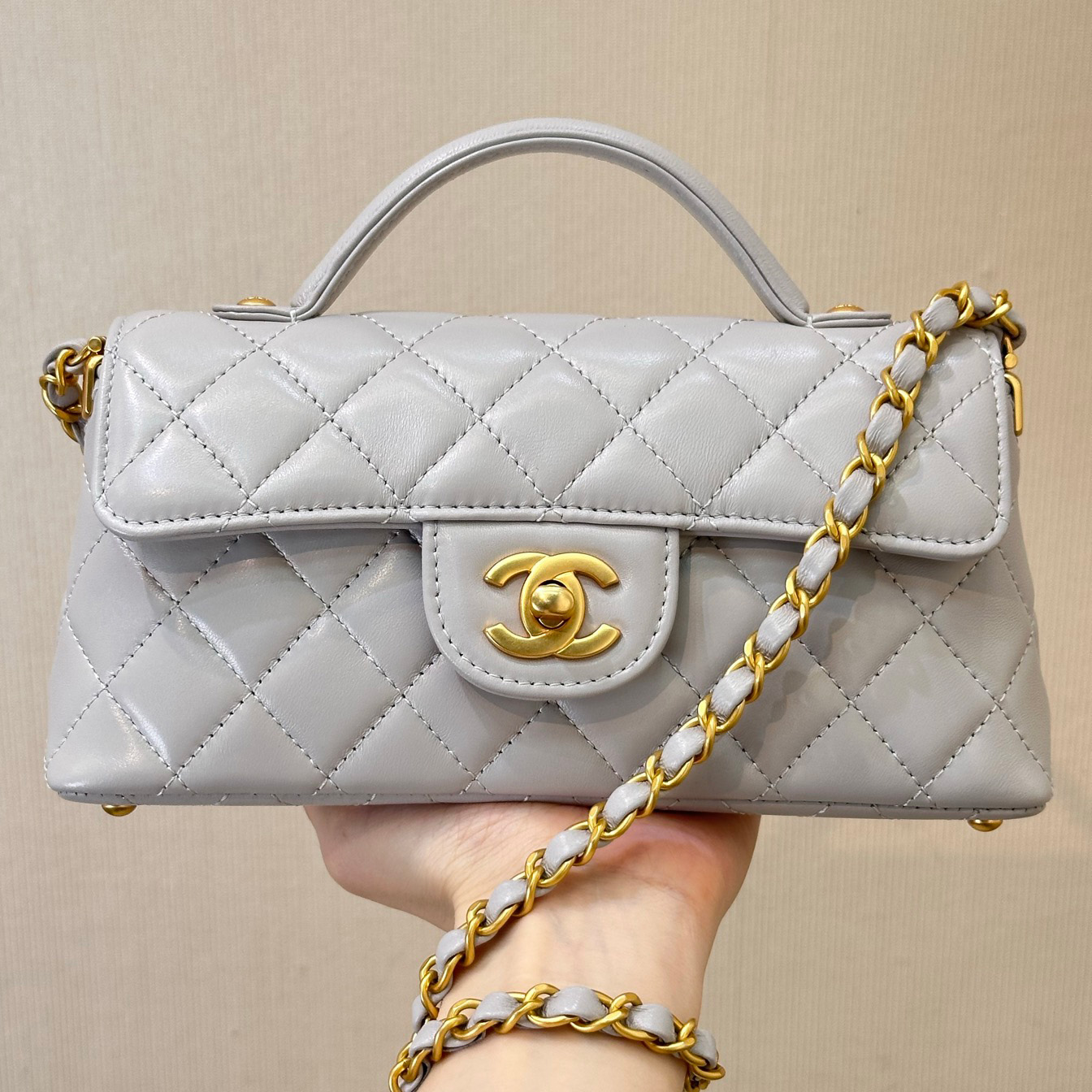 샤넬 25SS 탑핸들 플랩백 미니 직사각 체인 시즌 플랩백  AS5354