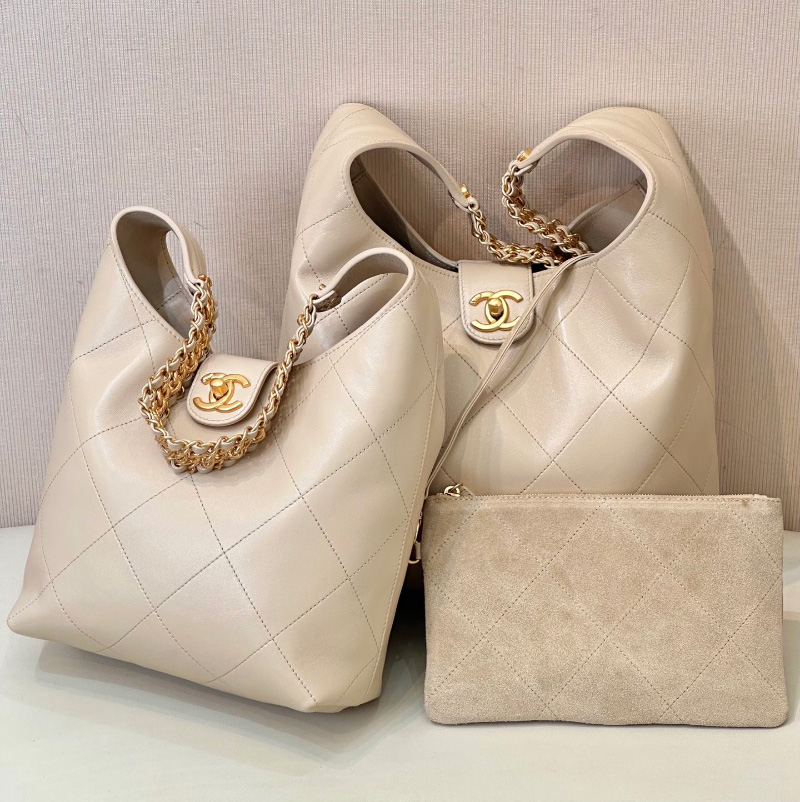 샤넬 25P 시즌 호보백 베이지 AS5403 AS5425