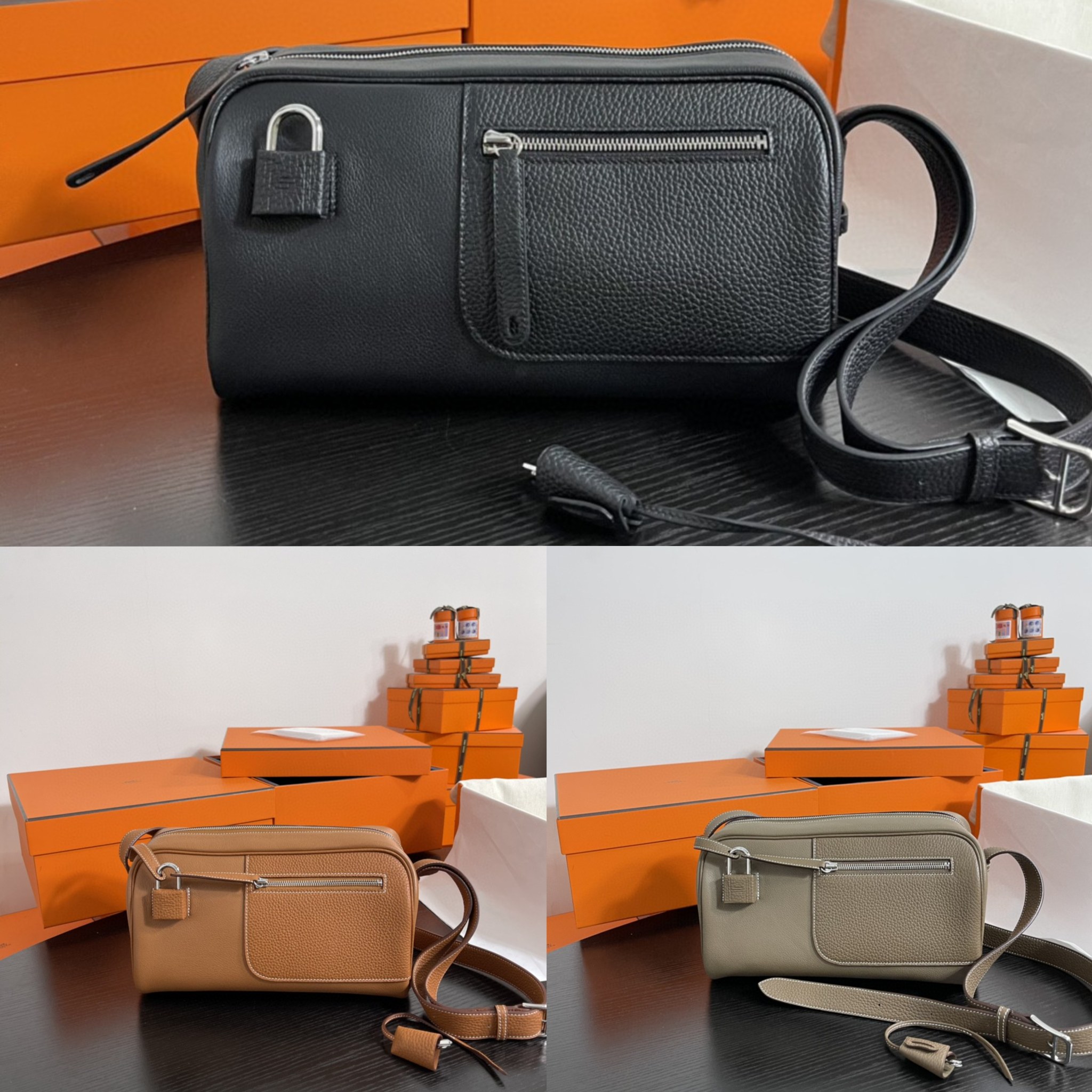 에르메스 누보 온 바디 송아지가죽패치 남성용 3컬러 H084732CKAD