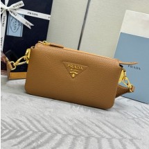 프라다 여성 가죽 숄더백 카멜 1BH194