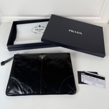 프라다 리나일론 및 사피아노 가죽 파우치 2NH006