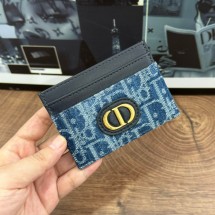 디올 30 Montaigne 몽테인 5-슬롯 여성 카드 지갑 블루 데님 S2152UDCE