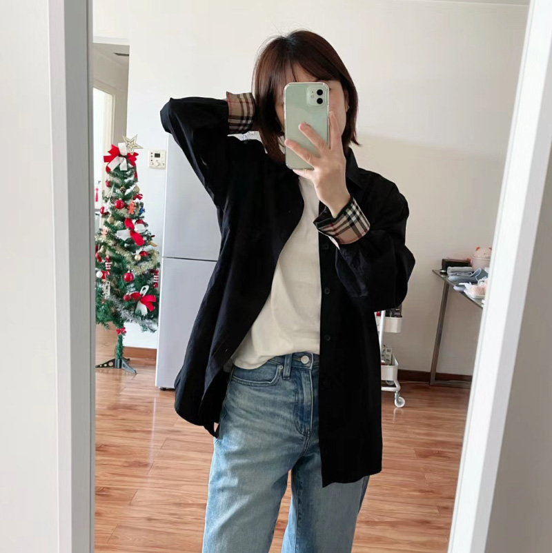 버버리 SHERWOOD 남여공용 체크 디테일 셔츠 2컬러 80523691