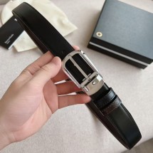 몽블랑 말발굽형 버클 30mm 양면 블랙/브라운 리버서블 레더 벨트 114412