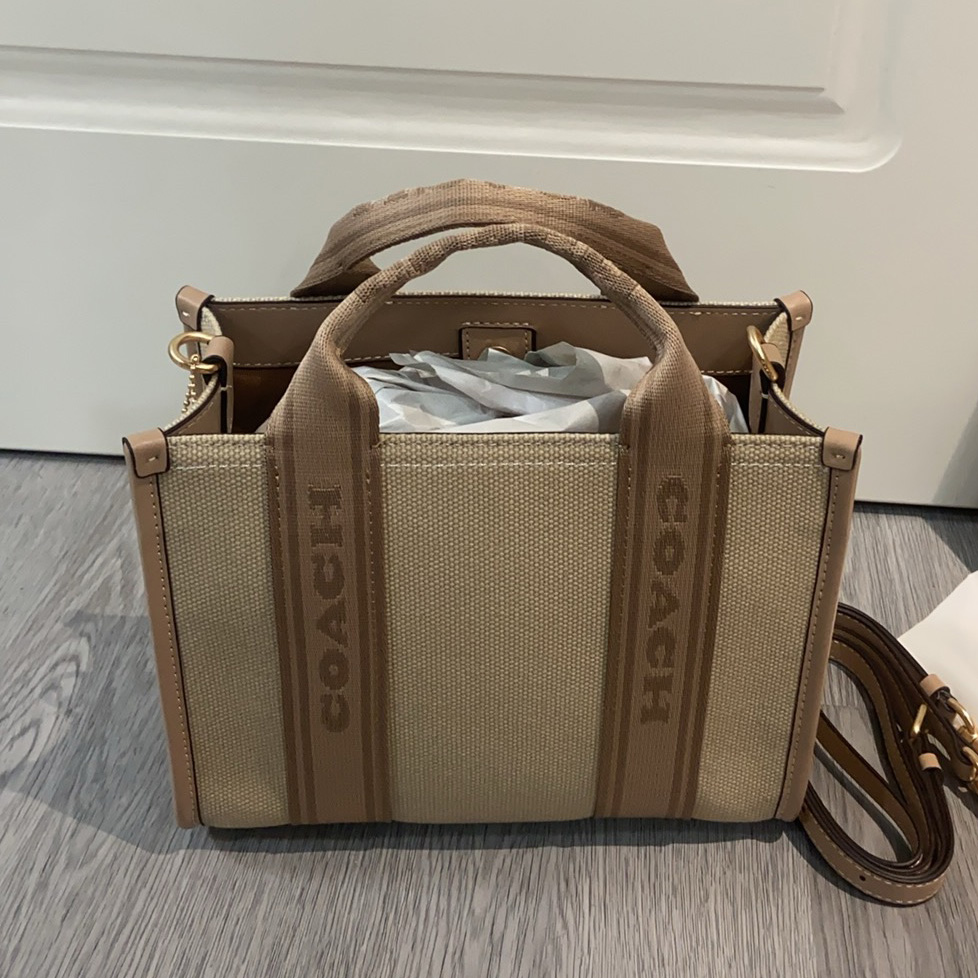 코치 다크 내츄럴 멀티 캔버스 스무스 레자 미니 토트 레이디스 FCAQ02