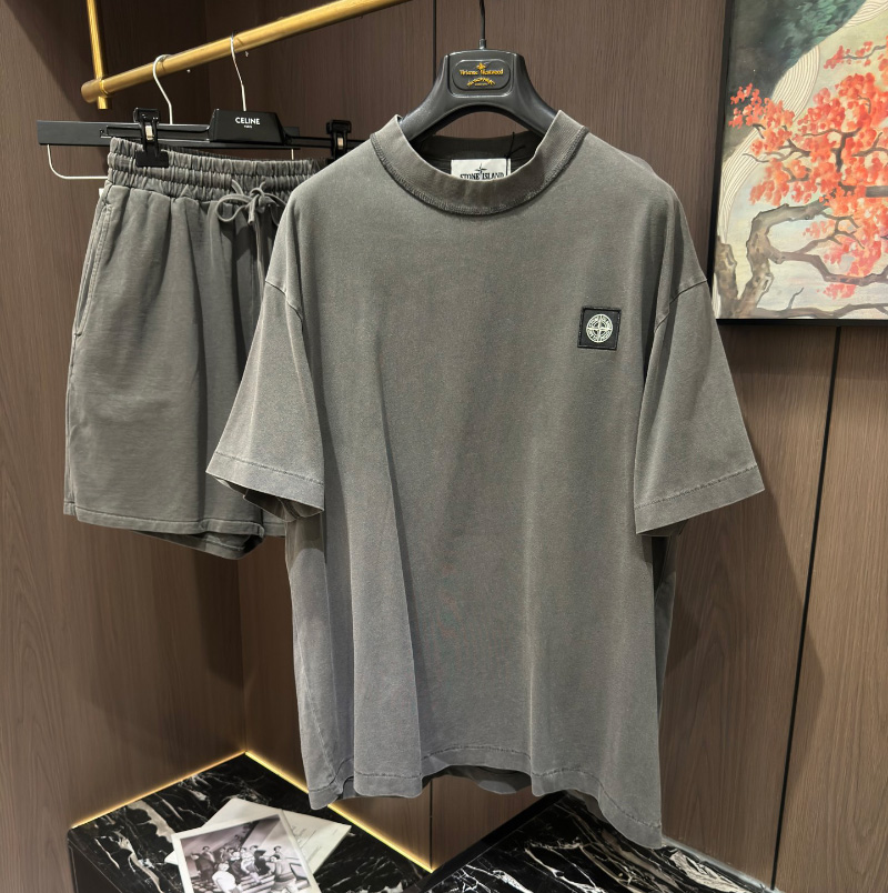 스톤아일랜드 고품질 반팔 반바지 세트 01