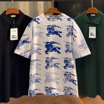 버버리 로고 프린트 라운드 5부 래글런티셔츠 80821281