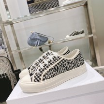 디올 워크 엔 하운드투스 자수 캔버스 여성 스니커즈 KCK240PEC