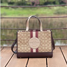 코치 뎀프시 캐리올 인 시그니쳐 자카드 위드 스트라이프 C8407