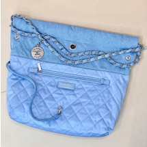 샤넬  22백 데님 진주 실버 메탈 투투백 스몰 미듐 워싱 데님 블루 AS3260 AS3261