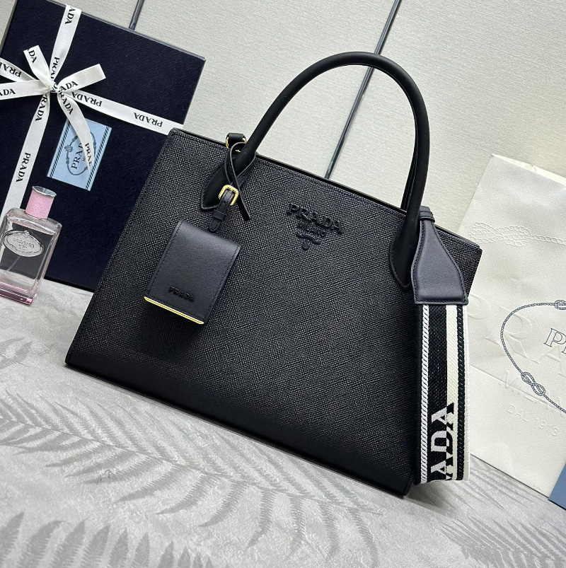 프라다 사피아노 모노크롬 토트백 미듐 1BA155