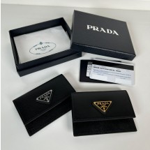 프라다 삼각로고 비텔로무브 여성 카드지갑 블랙 1MF028