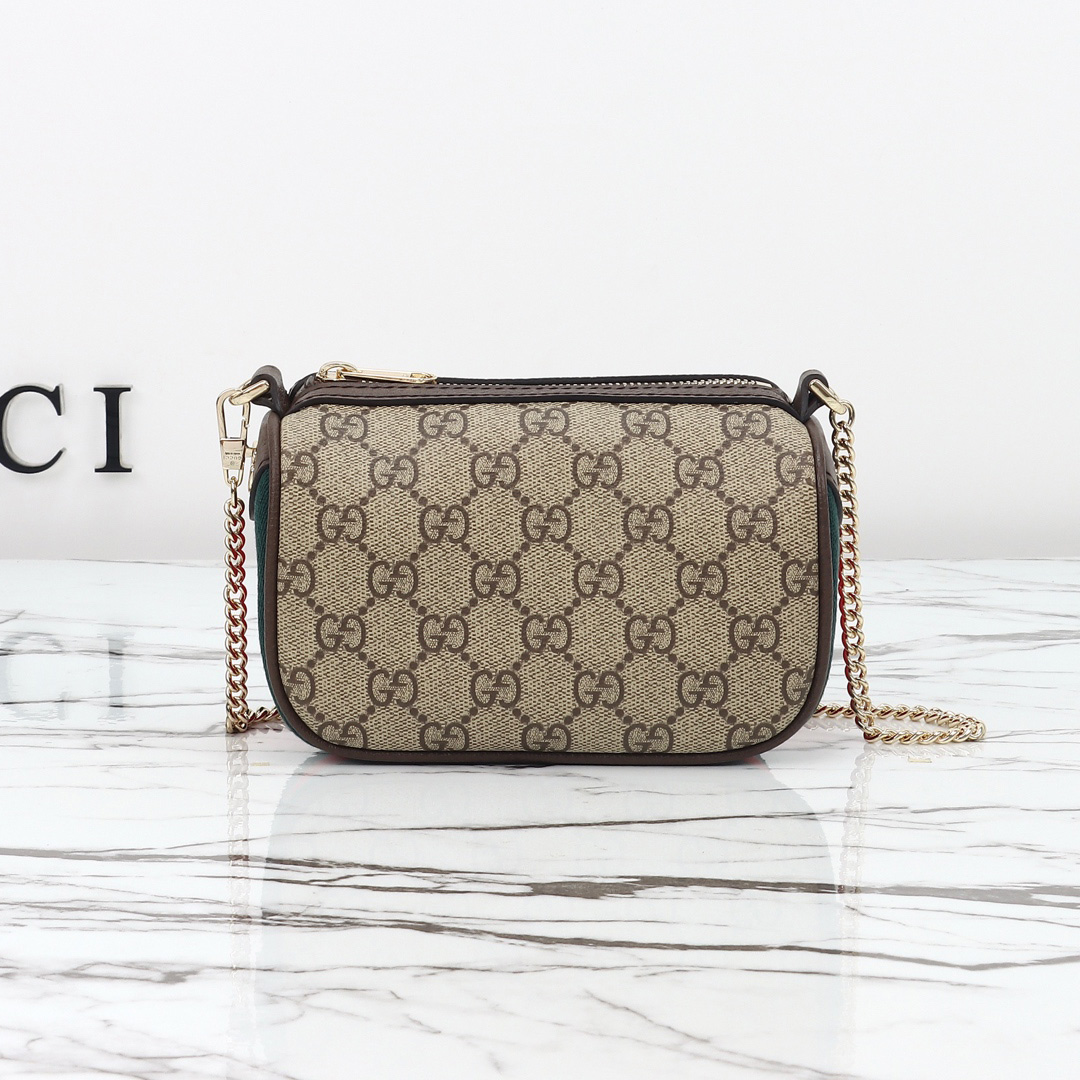 구찌 오피디아 미니백 베이지 브라운 GG 패브릭 838475