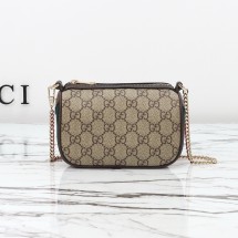 구찌 오피디아 미니백 베이지 브라운 GG 패브릭 838475