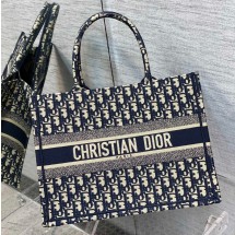 디올 북 토트 백 오블리크 에크루 블루 M1296ZRIW