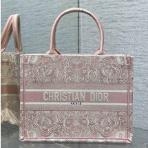 디올 DIOR Dior Book Tote 미디엄 백 피치 블로썸 핑크 화이트 D-Butterfly Paisley 자수 M1296ZEEQ_M082