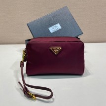 프라다 리나일론 가죽 스트랩 스몰 파우치 1NS021