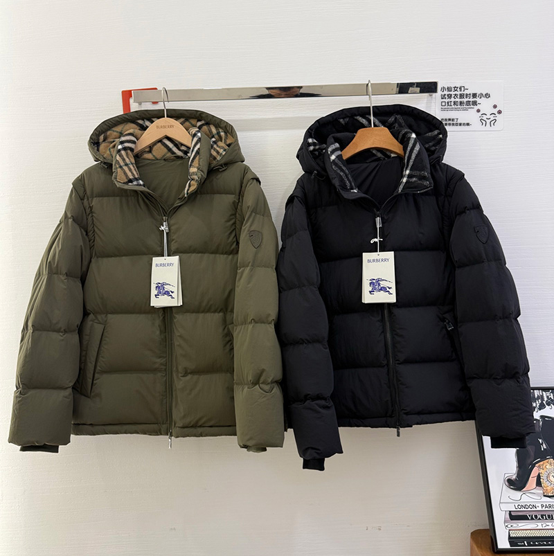 버버리 탈부착 소매 나일론 패딩 재킷 2컬러 80999421