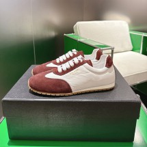 프라다 나파 가죽 스웨이드 스니커즈 와인 1E151O