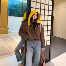 미우미우 테크니컬 폰지 다운 후드 자켓 ML1315 F