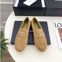 샤넬 로퍼 스웨이드 키드스킨 카멜 G37430