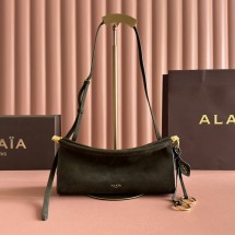 알라이아 렉탱귤러 지퍼  숄더백 카키 M AA1S01430CA214