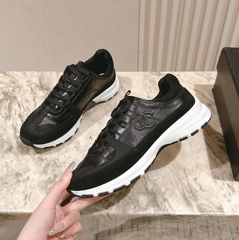샤넬 25FW CC로고 라미네이티드 벨벳 스니커즈 블랙 G46609