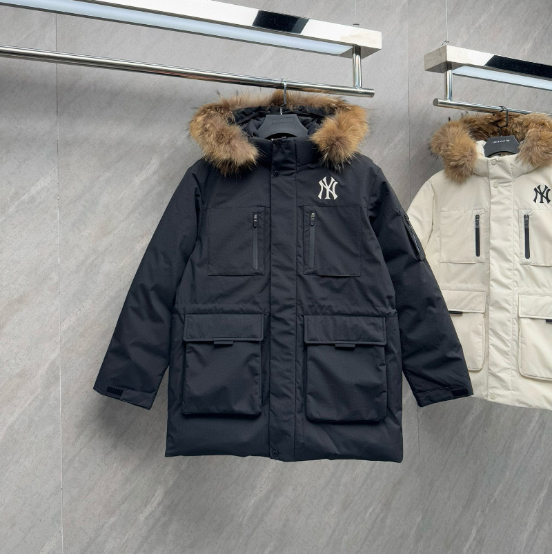 MLB 고프코어 후드 FUR 미드 구스 패딩 남여공용  블랙 3ADJB0656   F