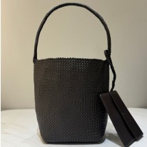 더로우 미디움 우븐 N/S 토트백 레더 커피 W1744WL60DARKG