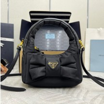 프라다 리본 리나일론 토트백 블랙 1BC241