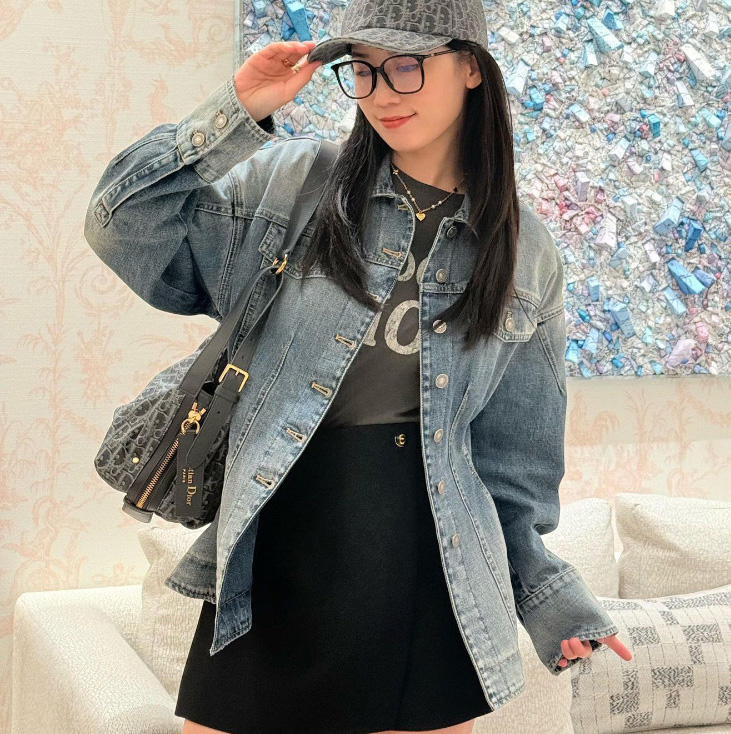 디올 데님 워시드 코튼 테일러드 자켓 블루 552V50B3121X5641  Y