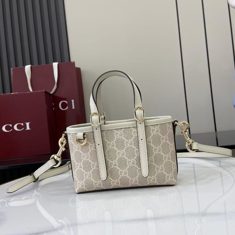 구찌 GG 엠블럼 탑핸들 미니백 베이지화이트 855491