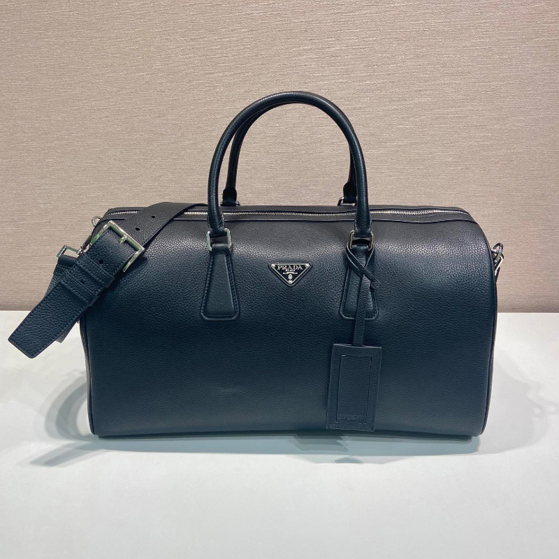 프라다 25FW 코냑 삼각로고 더플백 블랙 2VC048