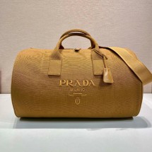 프라다 캔버스 더플백 발틱 브라운 2VC051