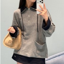 미우미우 캐시미어 하프 지퍼 스웨터 MMR462   Y