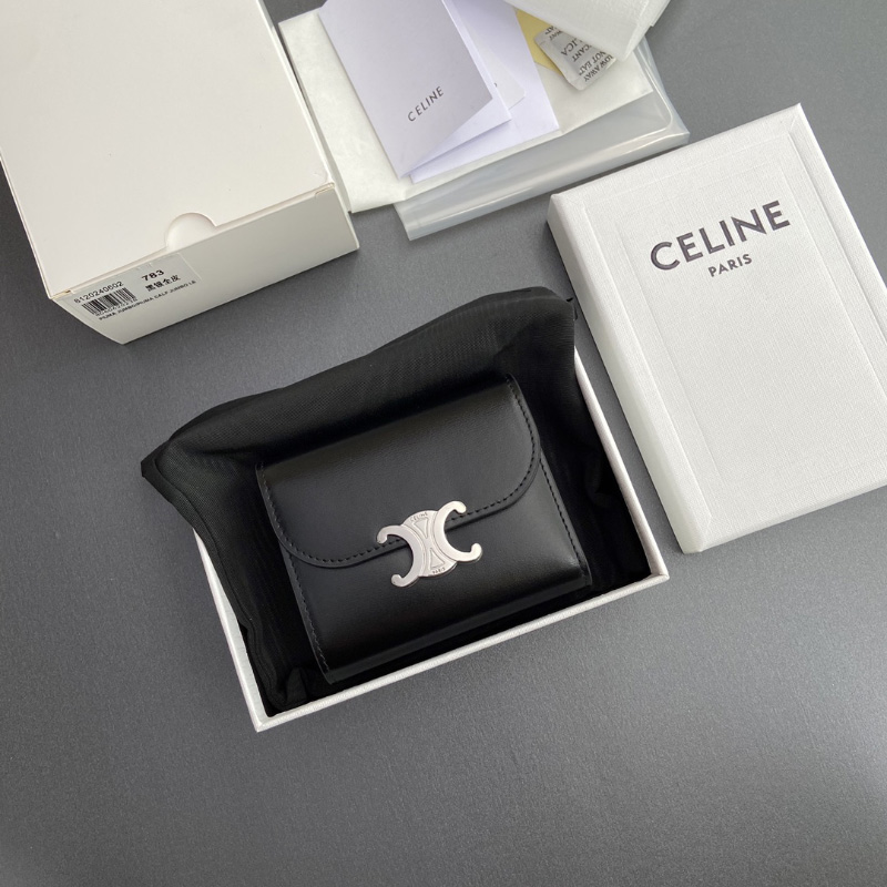 셀린느 반지갑 스몰 트리오페 가죽 10D783