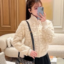 디올 매크로까나쥬 지퍼 가디건 캐시미어 여성 254V20AM340  D
