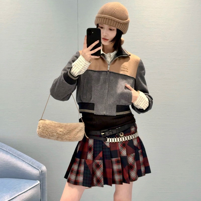 미우미우 울 앤 캐시미어 봄버 자켓 ML1413  D