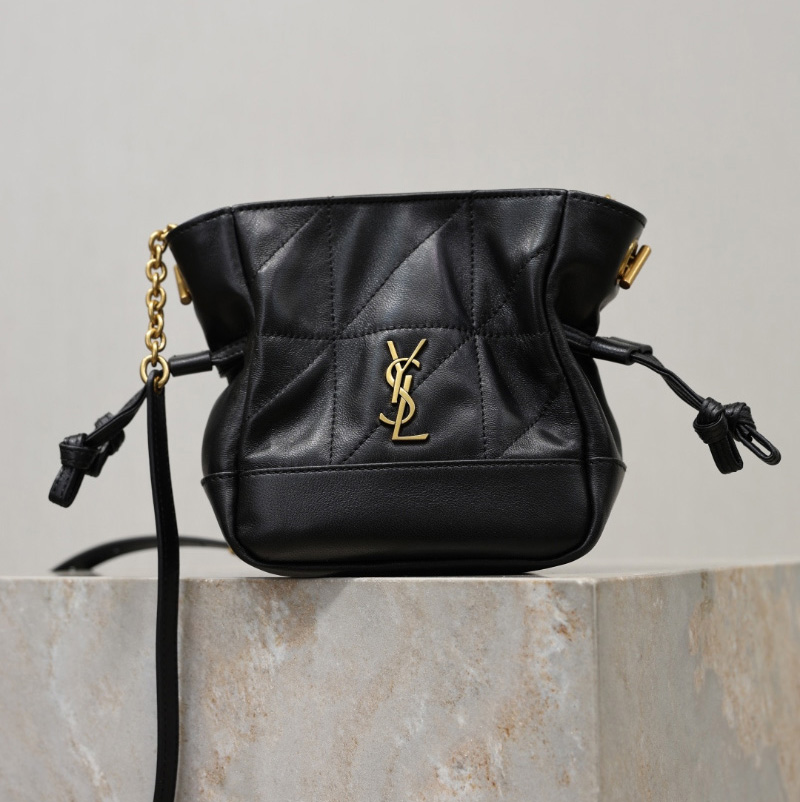 생로랑 제이미 미니 숄더 파우치 램스킨 블랙 859174