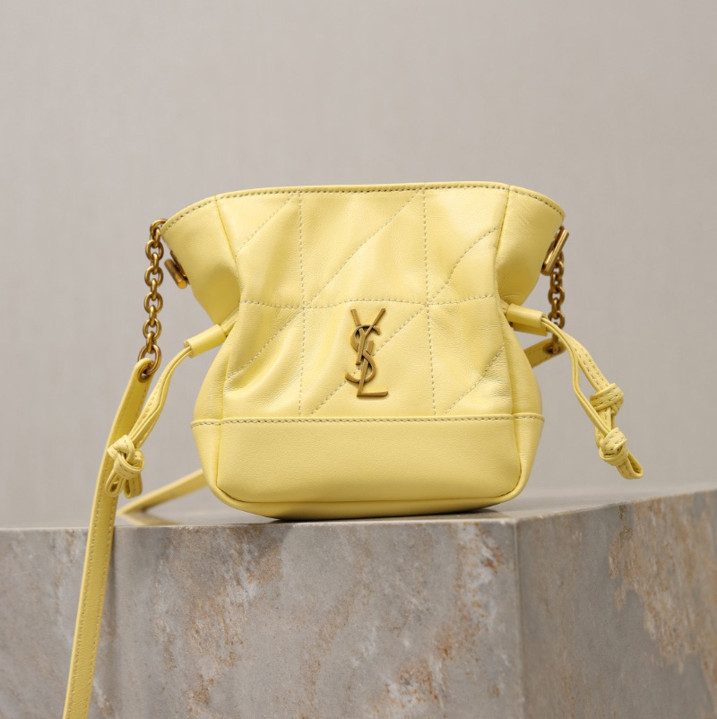 생로랑 제이미 미니 숄더 파우치 램스킨 옐로우 859174