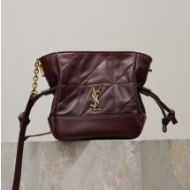 생로랑 제이미 미니 숄더 파우치 램스킨 와인 859174