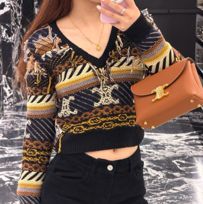 셀린느 여성 트리오페 자카드 패턴 니트 RY0Q90V65 19BD  H