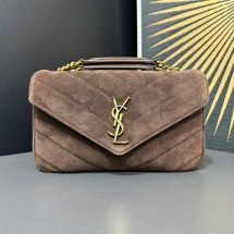 생로랑  마틀라세 스웨이드 소재 LOULOU 스몰 백 2컬러 801437