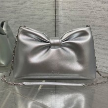 디올 보우 리본 백 미디엄 램스킨 실버 M0714OUQO_M900