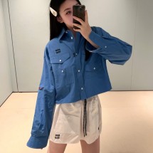 미우미우 카고 셔츠 위드 로고 MK2025  H